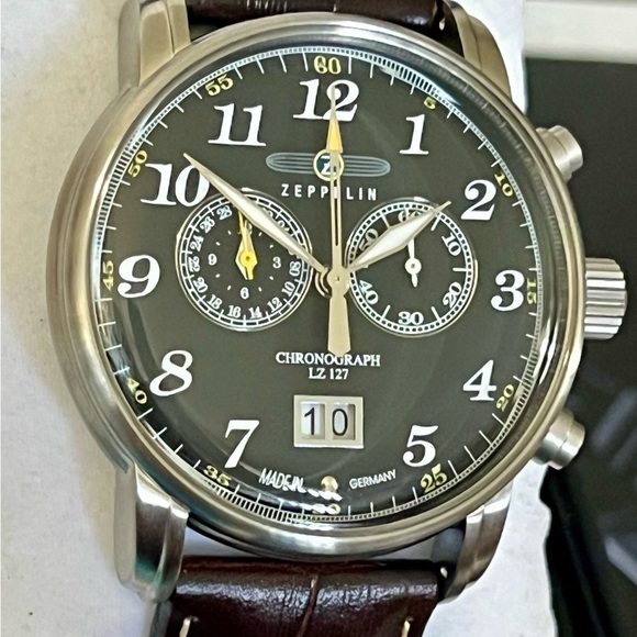 Zeppelin LZ 127 Graf Chronograph Sub-dials  Date Designer Men’s Watch - Picture 3 of 8